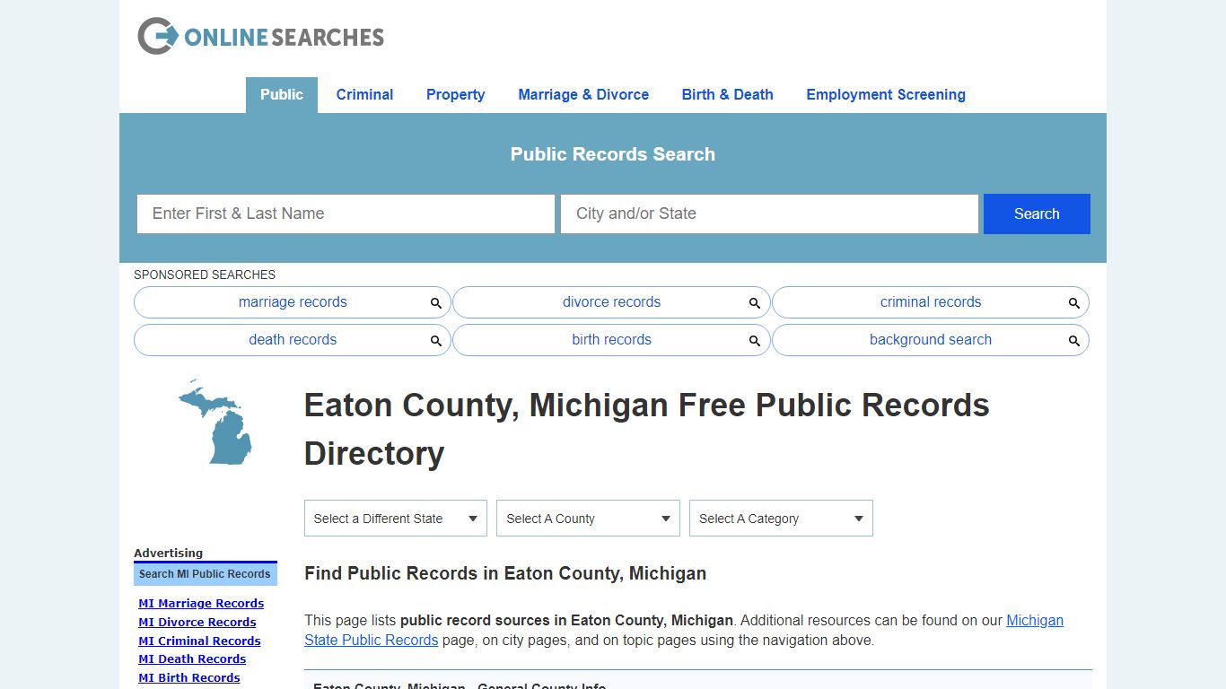 Eaton County, Michigan Public Records Directory